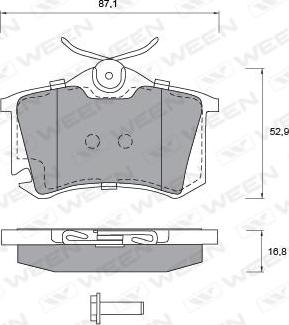 Ween 151-1195 - Тормозные колодки, дисковые, комплект unicars.by