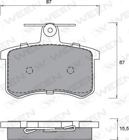 Ween 151-1196 - Тормозные колодки, дисковые, комплект unicars.by