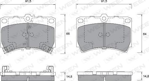 Ween 151-1192 - Тормозные колодки, дисковые, комплект unicars.by