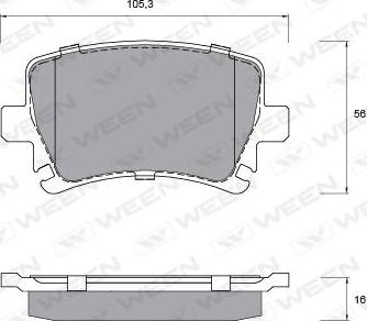 Ween 151-1147 - Тормозные колодки, дисковые, комплект unicars.by