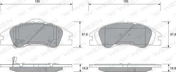 Ween 151-1169 - Тормозные колодки, дисковые, комплект unicars.by