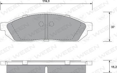 Ween 151-1165 - Тормозные колодки, дисковые, комплект unicars.by