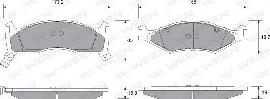 Ween 151-1160 - Тормозные колодки, дисковые, комплект unicars.by