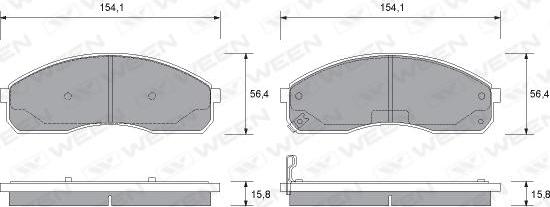 Ween 151-1163 - Тормозные колодки, дисковые, комплект unicars.by