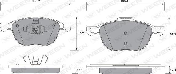 Ween 151-1113 - Тормозные колодки, дисковые, комплект unicars.by