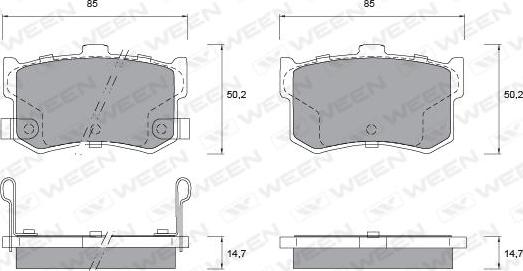 Ween 151-1185 - Тормозные колодки, дисковые, комплект unicars.by