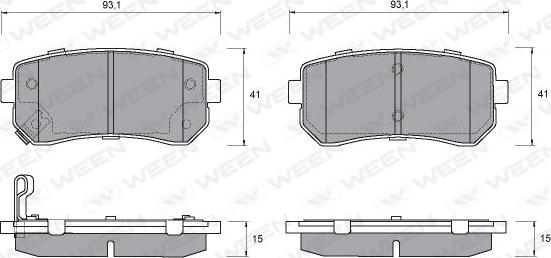 Ween 151-1188 - Тормозные колодки, дисковые, комплект unicars.by