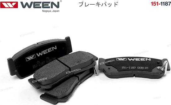 Ween 151-1187 - Тормозные колодки, дисковые, комплект unicars.by