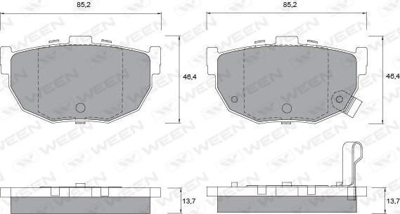 Ween 151-1135 - Тормозные колодки, дисковые, комплект unicars.by