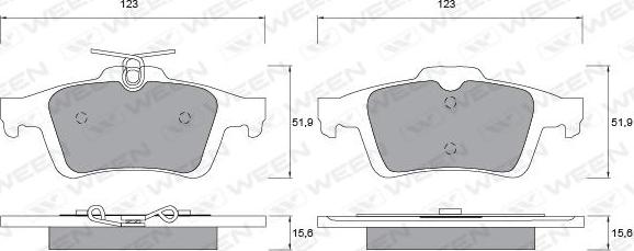 Ween 151-1130 - Тормозные колодки, дисковые, комплект unicars.by