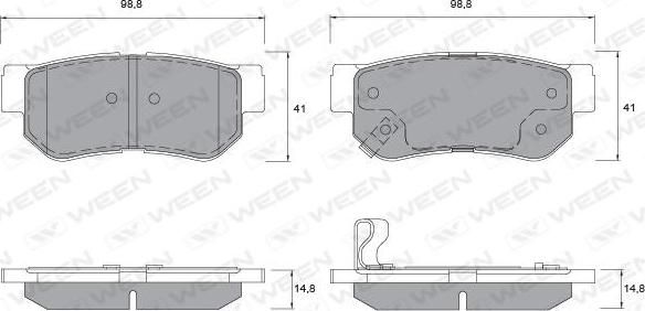 Ween 151-1133 - Тормозные колодки, дисковые, комплект unicars.by