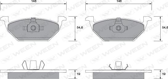 Ween 151-1124 - Тормозные колодки, дисковые, комплект unicars.by