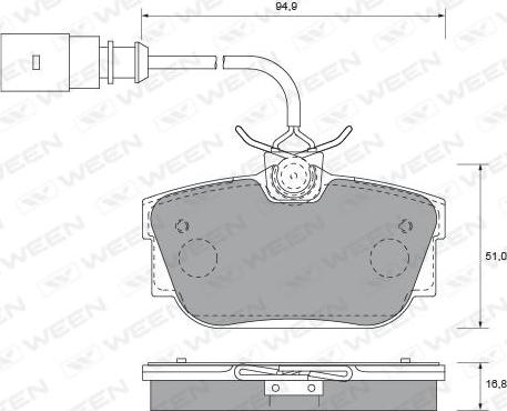 Ween 151-1821 - Тормозные колодки, дисковые, комплект unicars.by