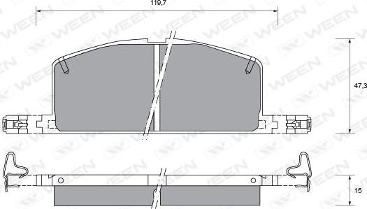 Ween 151-1352 - Тормозные колодки, дисковые, комплект unicars.by