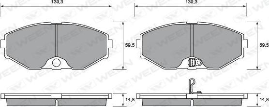 Ween 151-1364 - Тормозные колодки, дисковые, комплект unicars.by