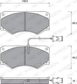 Ween 151-1303 - Тормозные колодки, дисковые, комплект unicars.by