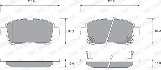 Ween 151-1380 - Тормозные колодки, дисковые, комплект unicars.by