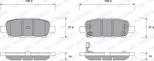 Ween 151-1381 - Тормозные колодки, дисковые, комплект unicars.by