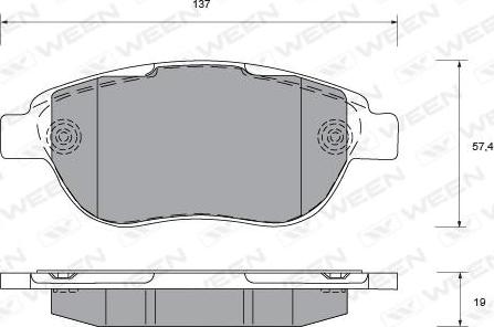 Ween 151-1330 - Тормозные колодки, дисковые, комплект unicars.by