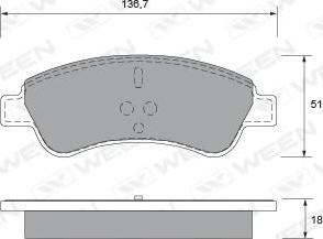 Ween 151-1320 - Тормозные колодки, дисковые, комплект unicars.by