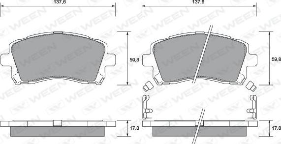 Ween 151-1373 - Тормозные колодки, дисковые, комплект unicars.by