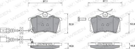 Ween 151-1247 - Тормозные колодки, дисковые, комплект unicars.by