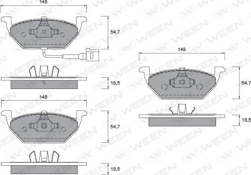 Ween 151-1253 - Тормозные колодки, дисковые, комплект unicars.by