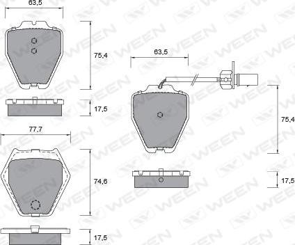 Ween 151-1263 - Тормозные колодки, дисковые, комплект unicars.by