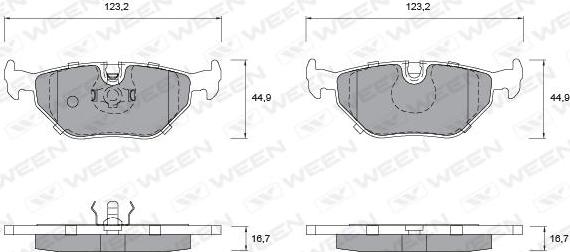 Ween 151-1200 - Тормозные колодки, дисковые, комплект unicars.by