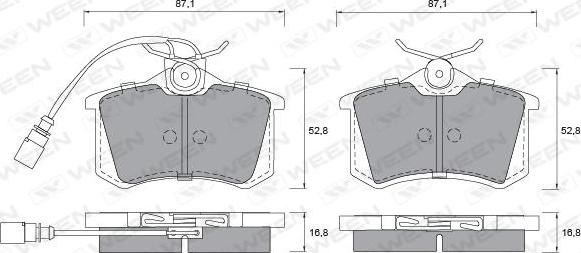 Ween 151-1210 - Тормозные колодки, дисковые, комплект unicars.by