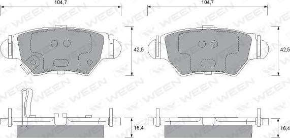 Ween 151-1238 - Тормозные колодки, дисковые, комплект unicars.by