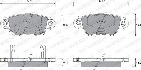 Ween 151-1237 - Тормозные колодки, дисковые, комплект unicars.by