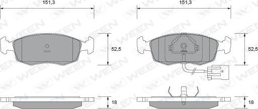 Ween 151-1714 - Тормозные колодки, дисковые, комплект unicars.by