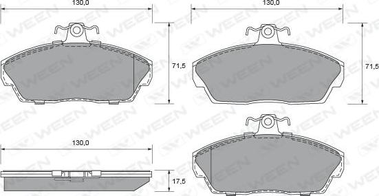 Ween 151-1786 - Тормозные колодки, дисковые, комплект unicars.by