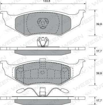 Ween 151-1730 - Тормозные колодки, дисковые, комплект unicars.by