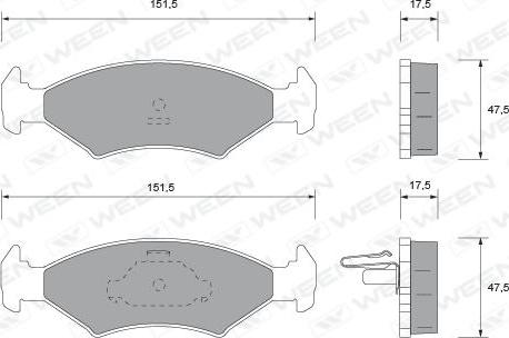 Ween 151-1725 - Тормозные колодки, дисковые, комплект unicars.by