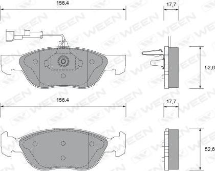 Ween 151-1771 - Тормозные колодки, дисковые, комплект unicars.by