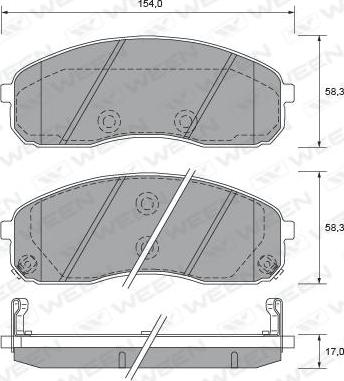 Ween 151-2593 - Тормозные колодки, дисковые, комплект unicars.by