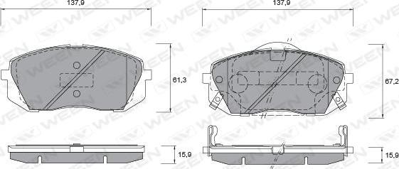 Ween 151-2579 - Тормозные колодки, дисковые, комплект unicars.by