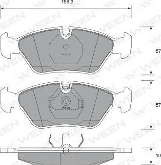 Ween 151-2099 - Тормозные колодки, дисковые, комплект unicars.by