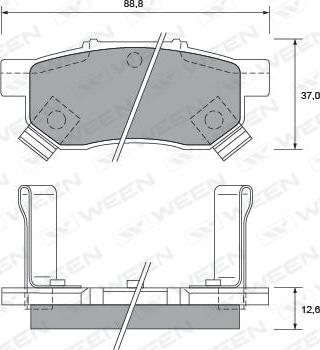 BENDIX 572134B - Тормозные колодки, дисковые, комплект unicars.by