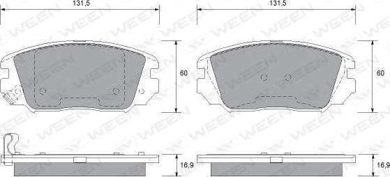 Ween 151-2150 - Тормозные колодки, дисковые, комплект unicars.by