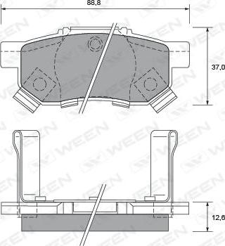 Ween 151-2169 - Тормозные колодки, дисковые, комплект unicars.by