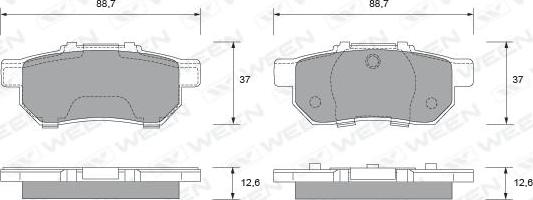 Ween 151-2133 - Тормозные колодки, дисковые, комплект unicars.by