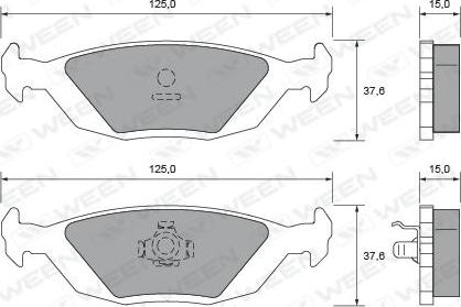 Ween 151-2395 - Тормозные колодки, дисковые, комплект unicars.by