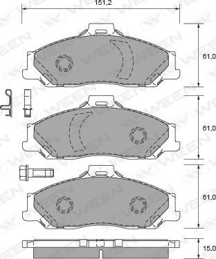 Ween 151-2315 - Тормозные колодки, дисковые, комплект unicars.by