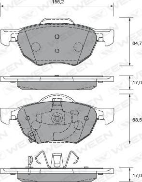 Ween 151-2318 - Тормозные колодки, дисковые, комплект unicars.by