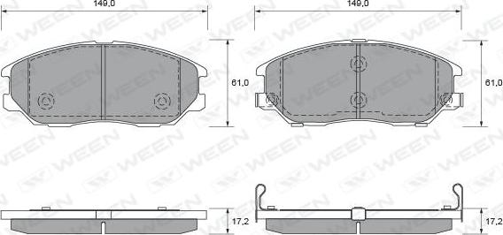 Ween 151-2324 - Тормозные колодки, дисковые, комплект unicars.by