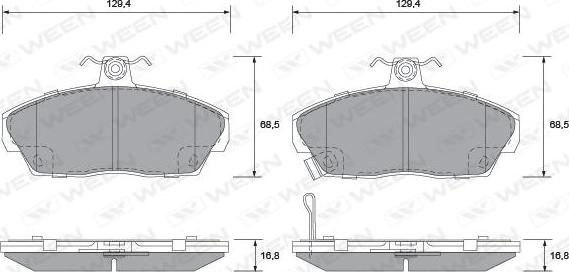 Ween 151-2243 - Тормозные колодки, дисковые, комплект unicars.by