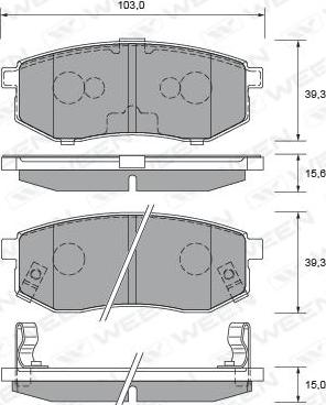 Ween 151-2236 - Тормозные колодки, дисковые, комплект unicars.by